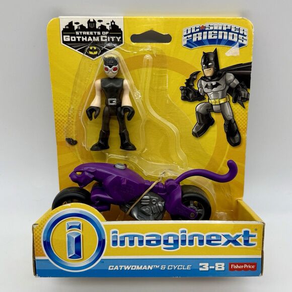 Fisher Price DC Super Friends Catwoman With Cat And Cycle 2014 Imaginext - Picture 1 of 2